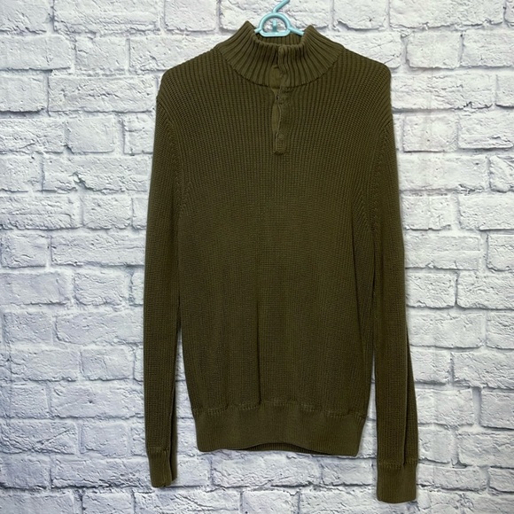 J Crew Pull over Sweater olive 100% cotton size M - Picture 7 of 7